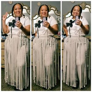 Chic Grey Fringes Sweatpant